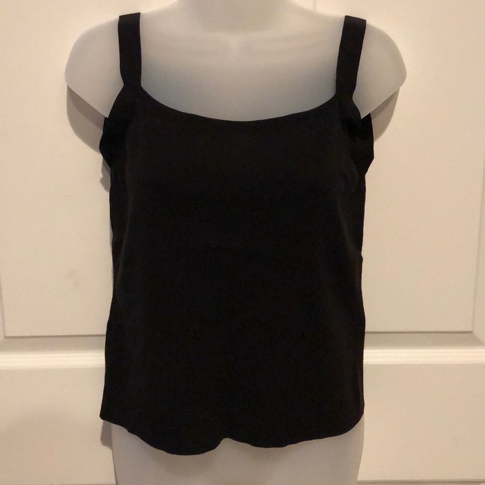 Black stretch knit tank top